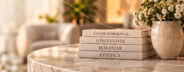Livros sobre saúde, longevidade e bem-estar no espaço Harmoníz